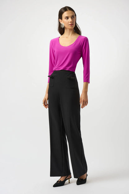 Joseph Ribkoff Scoop Neck 3/4 Sleeve Relaxed Top 253945