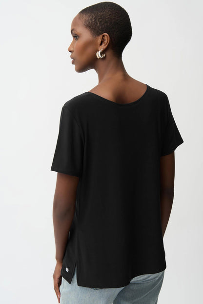 Joseph Ribkoff Scoop Neck Short Sleeve Flared Top 261940