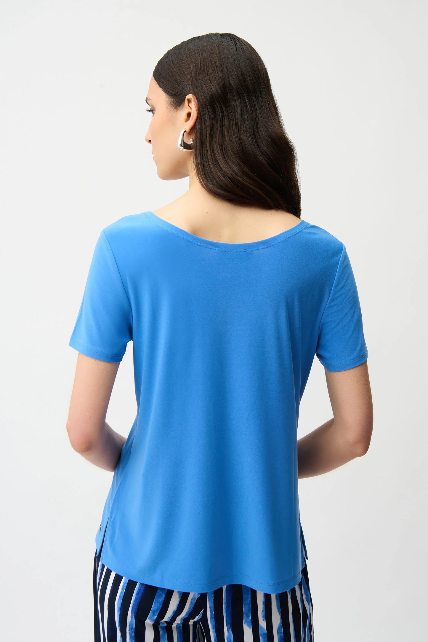 Joseph Ribkoff Scoop Neck Short Sleeve Flared Top 261940