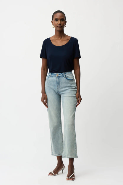Joseph Ribkoff Scoop Neck Short Sleeve Flared Top 261940