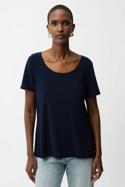 Joseph Ribkoff Scoop Neck Short Sleeve Flared Top 261940