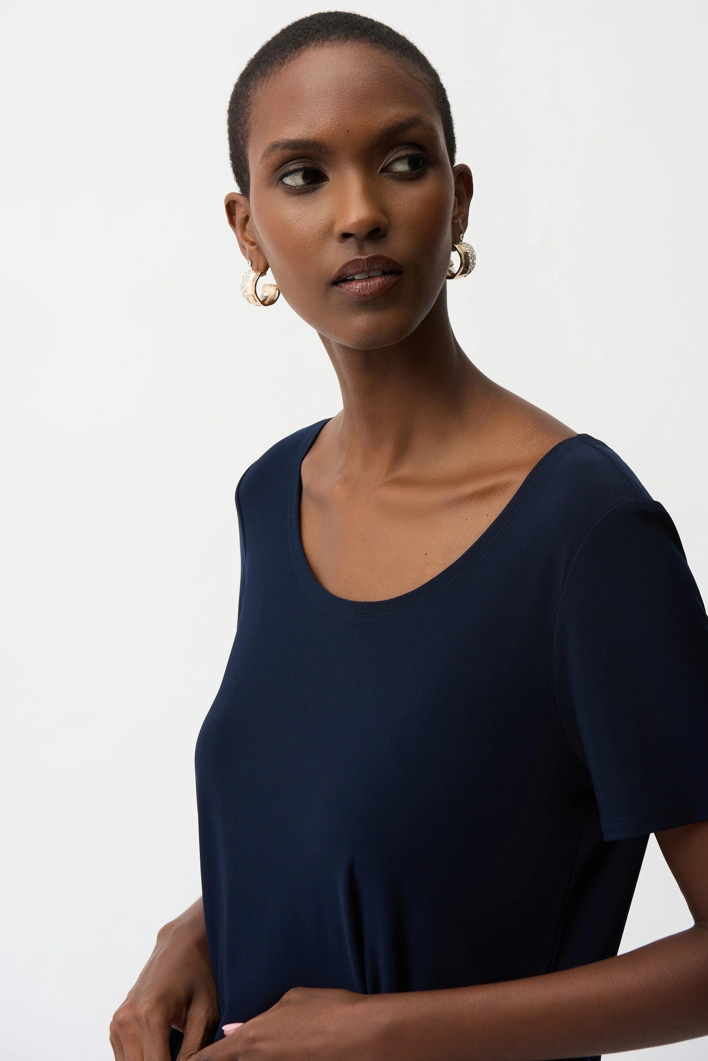 Joseph Ribkoff Scoop Neck Short Sleeve Flared Top 261940
