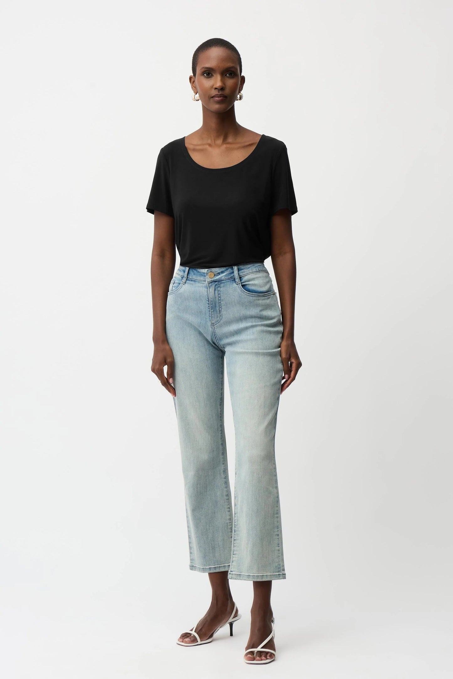 Joseph Ribkoff Scoop Neck Short Sleeve Flared Top 261940