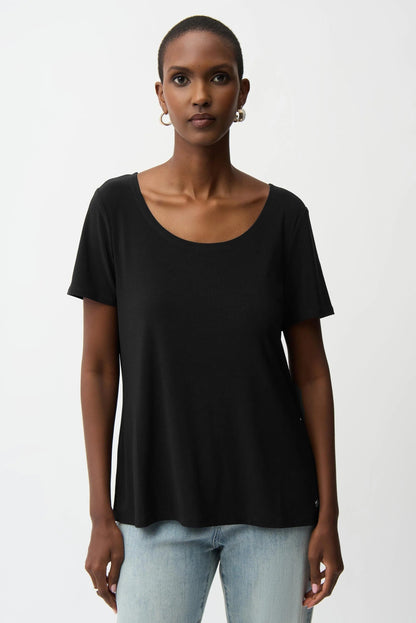 Joseph Ribkoff Scoop Neck Short Sleeve Flared Top 261940