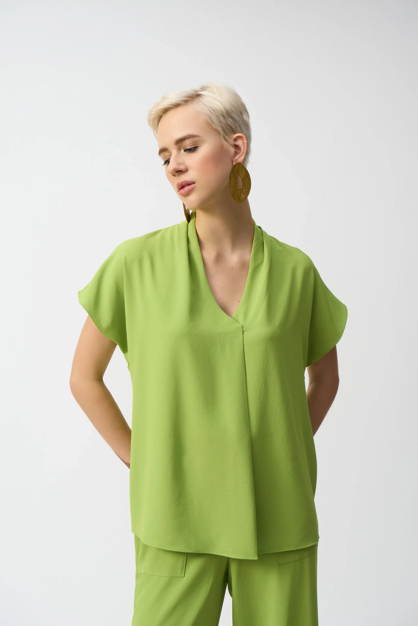 Joseph Ribkoff V-Neck Dolman Sleeve Relaxed Top 251087