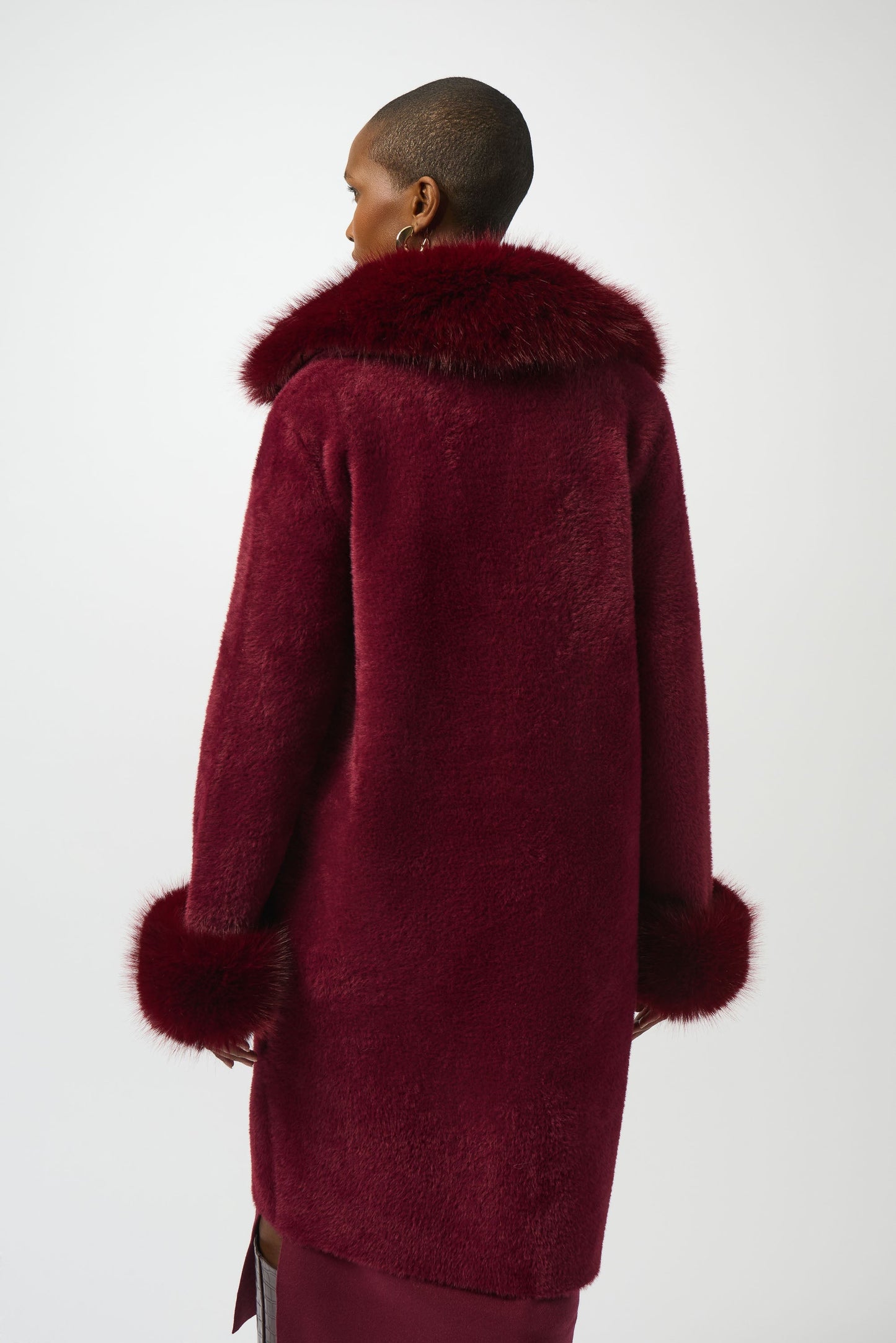 Joseph Ribkoff Detachable Faux Fur Trim Long Sleeve Coat 243923F25