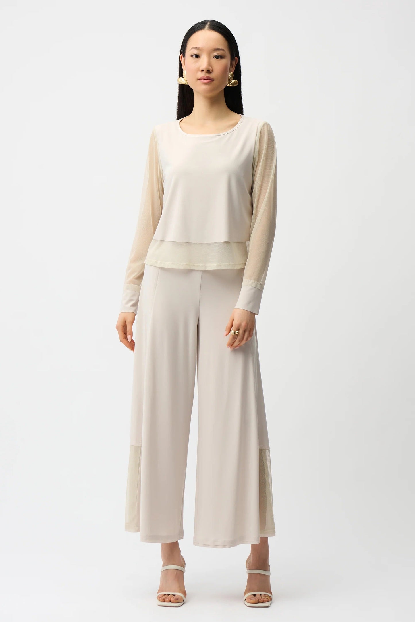 Joseph Ribkoff Layered Mesh Long Sleeve Top 261278