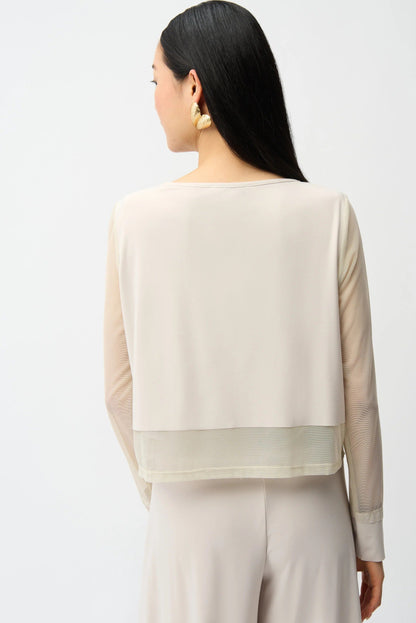 Joseph Ribkoff Layered Mesh Long Sleeve Top 261278