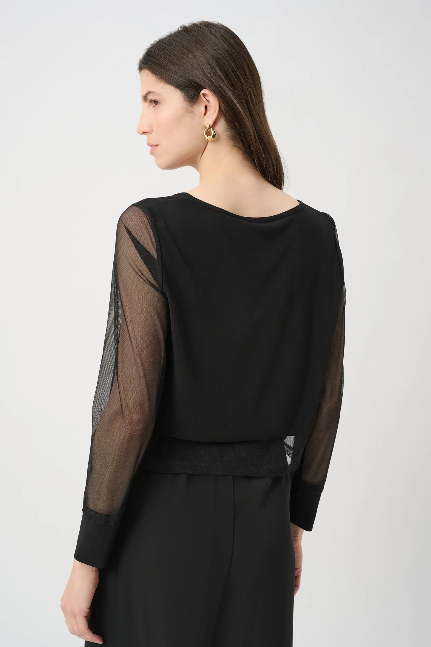 Joseph Ribkoff Layered Mesh Long Sleeve Top 261278