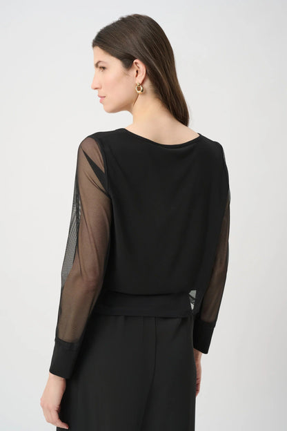 Joseph Ribkoff Layered Mesh Long Sleeve Top 261278
