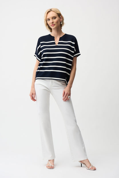 Joseph Ribkoff Striped Dolman Sleeve Sweater Top 261921