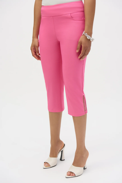 Joseph Ribkoff Pull On Guipure Capri Pants 252192