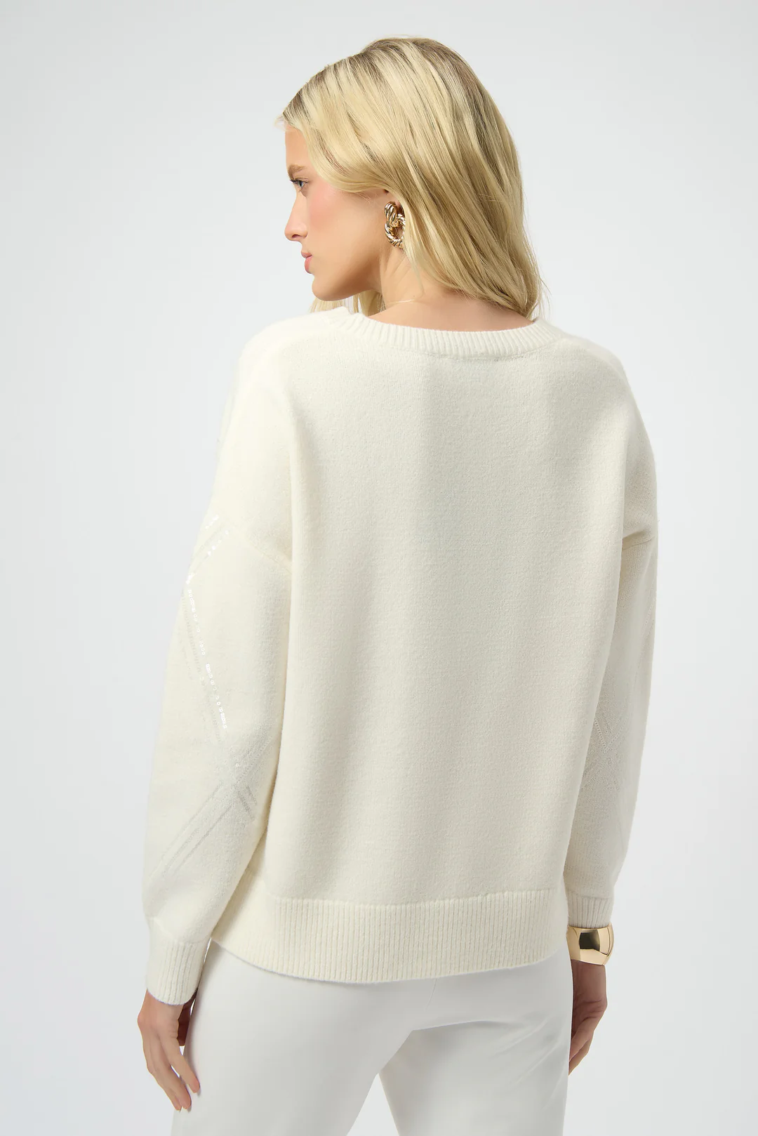 Joseph Ribkoff Sequined V-Neck Pullover Sweater 254949-R
