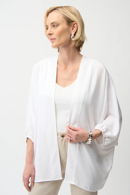 Joseph Ribkoff Vanilla Embellished Open Front Cover-Up 261019