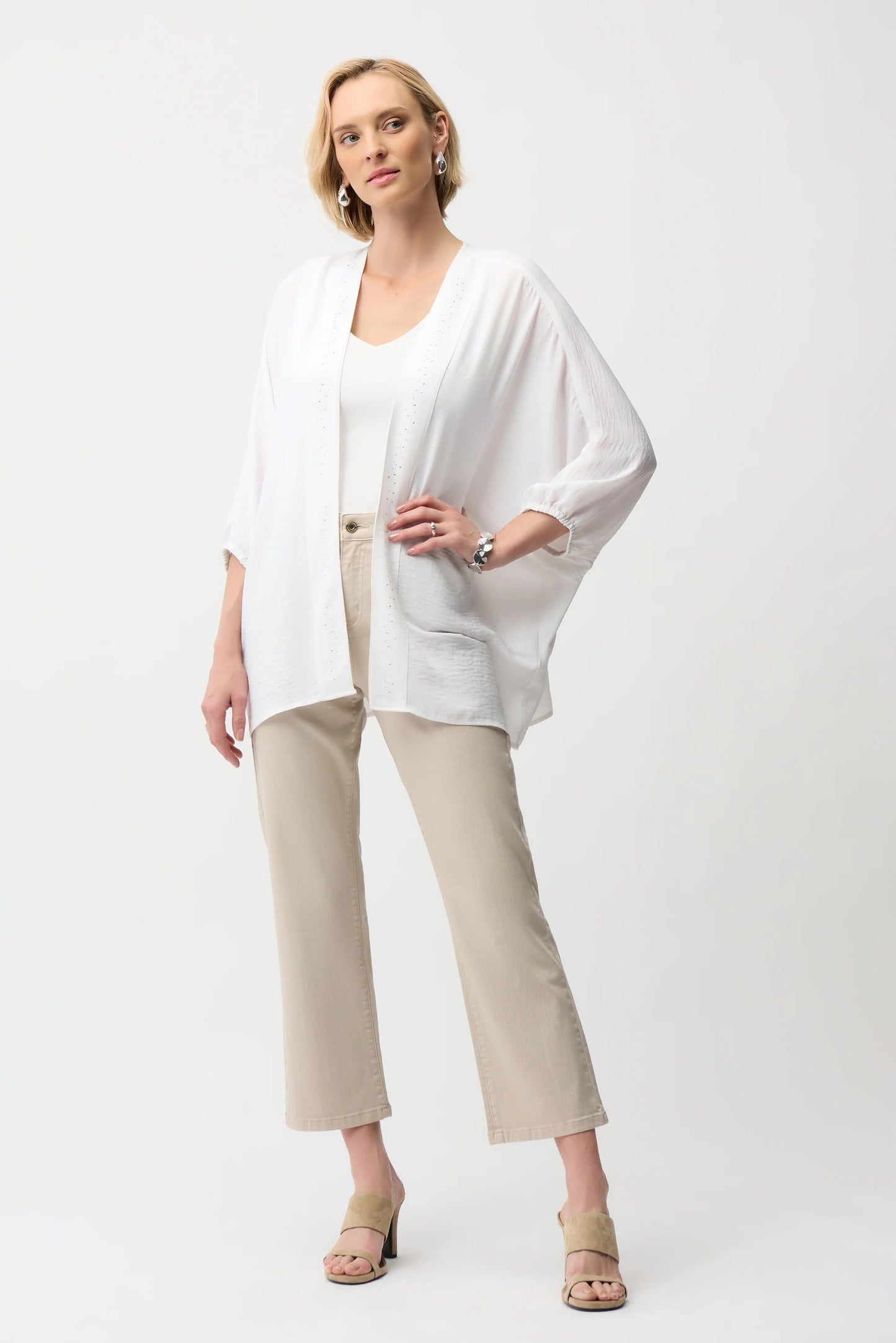 Joseph Ribkoff Vanilla Embellished Open Front Cover-Up 261019