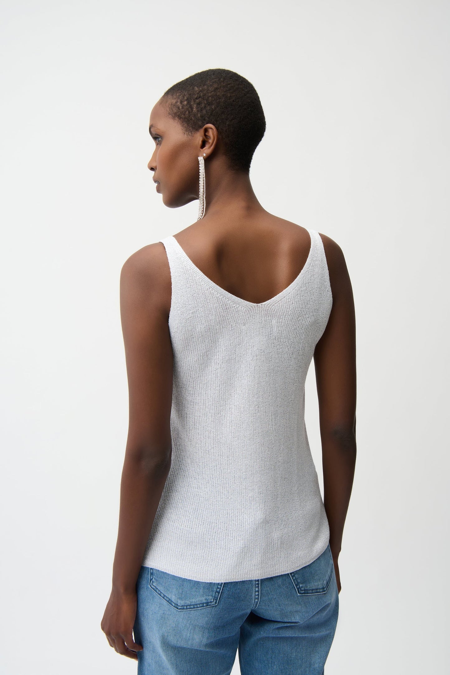 Joseph Ribkoff Metallic Knitted Camisole With Rhinestones 252915S26