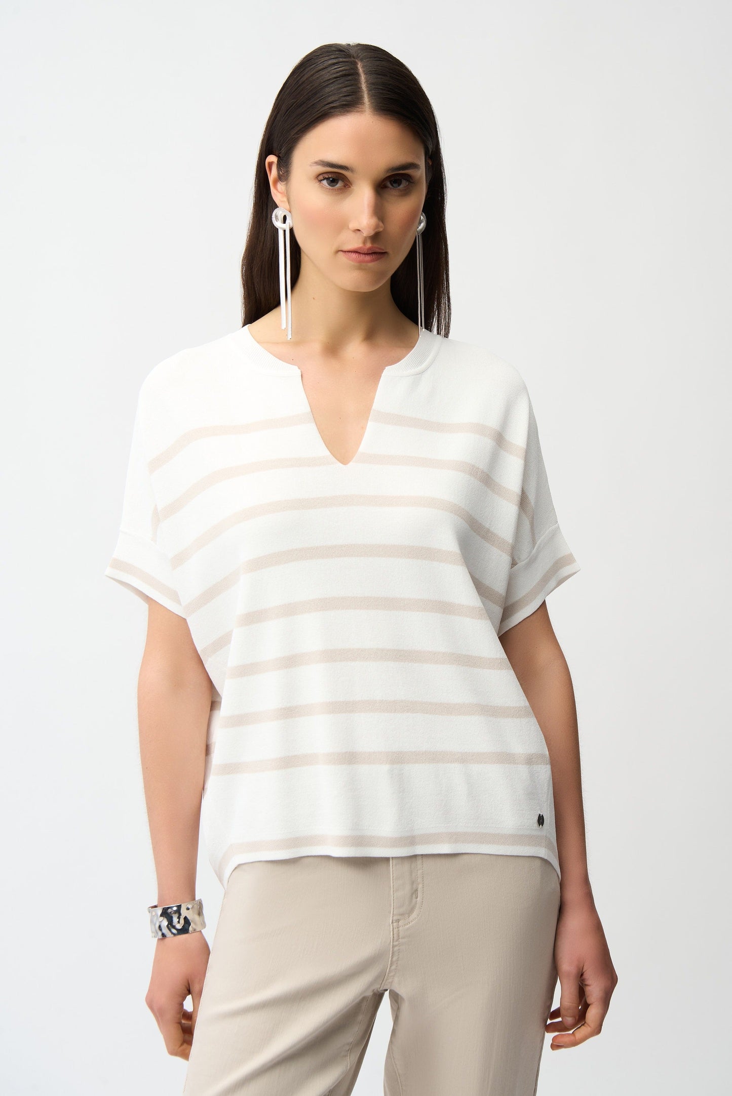 Joseph Ribkoff Striped Dolman Sleeve Sweater Top 261921