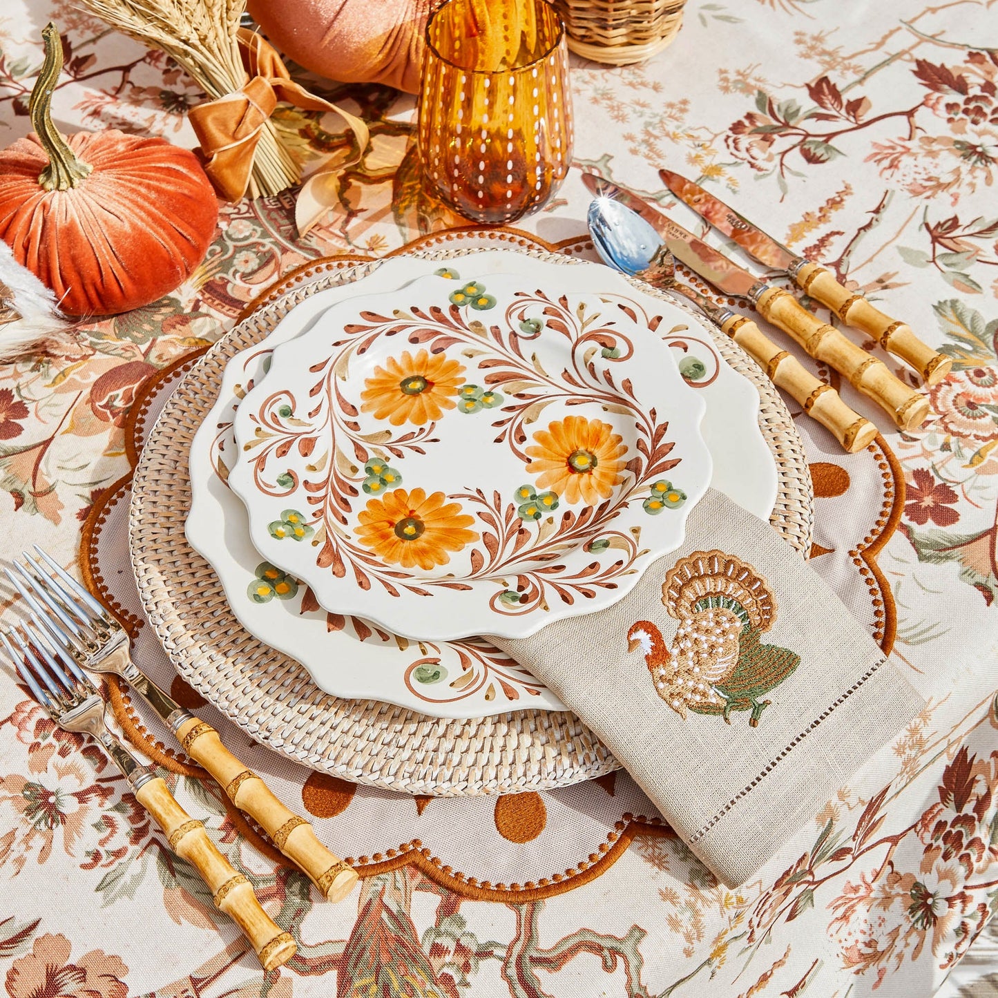 Taupe & Mustard Bettina Placemats (Set of 4)