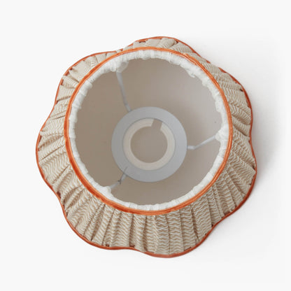 Bamboo Rechargeable Lamp with Putty & Orange Lotus Shade (18cm)