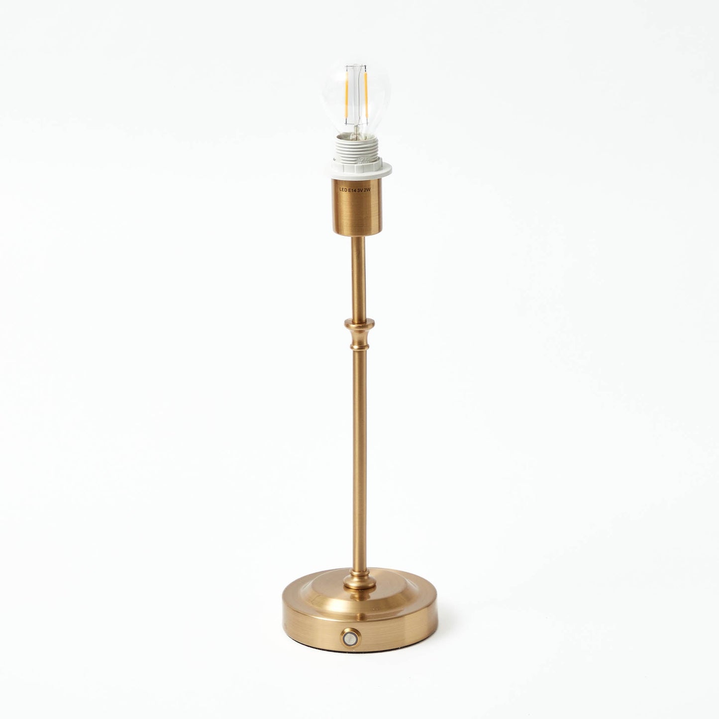 Edie Rechargeable Lamp with Cream Frilled Silk Shade (18cm)