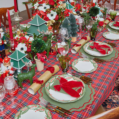 Red Ribboned Potted Boxwood Ball (Pair)