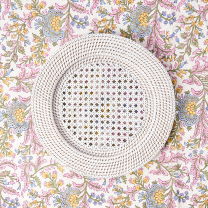 White Rattan Charger Plates (Set of 4)