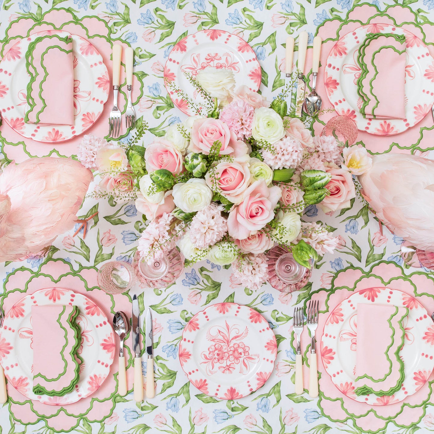 Pink & Green Lily Placemats (Set of 4)