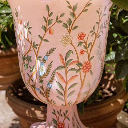 Pink Chinoiserie Tole Urn