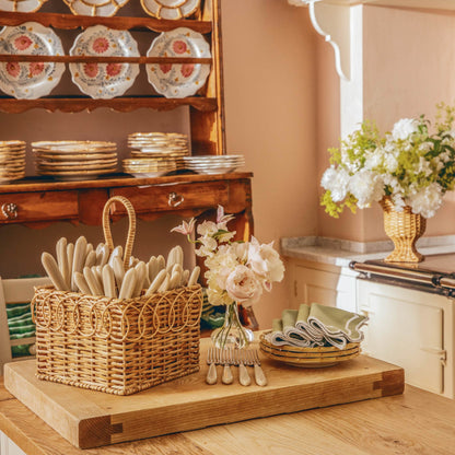 Braided Rattan Cutlery Basket