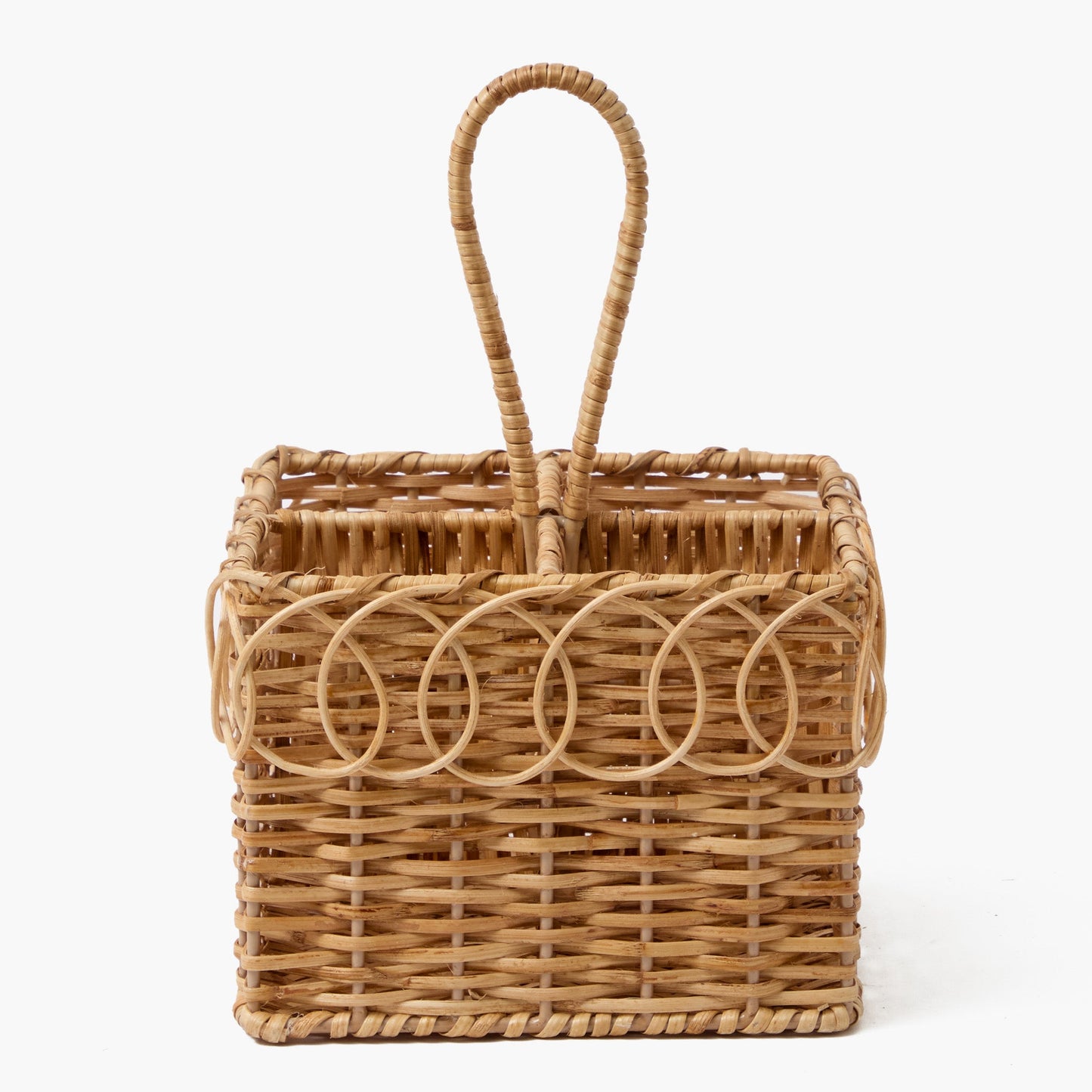Braided Rattan Cutlery Basket