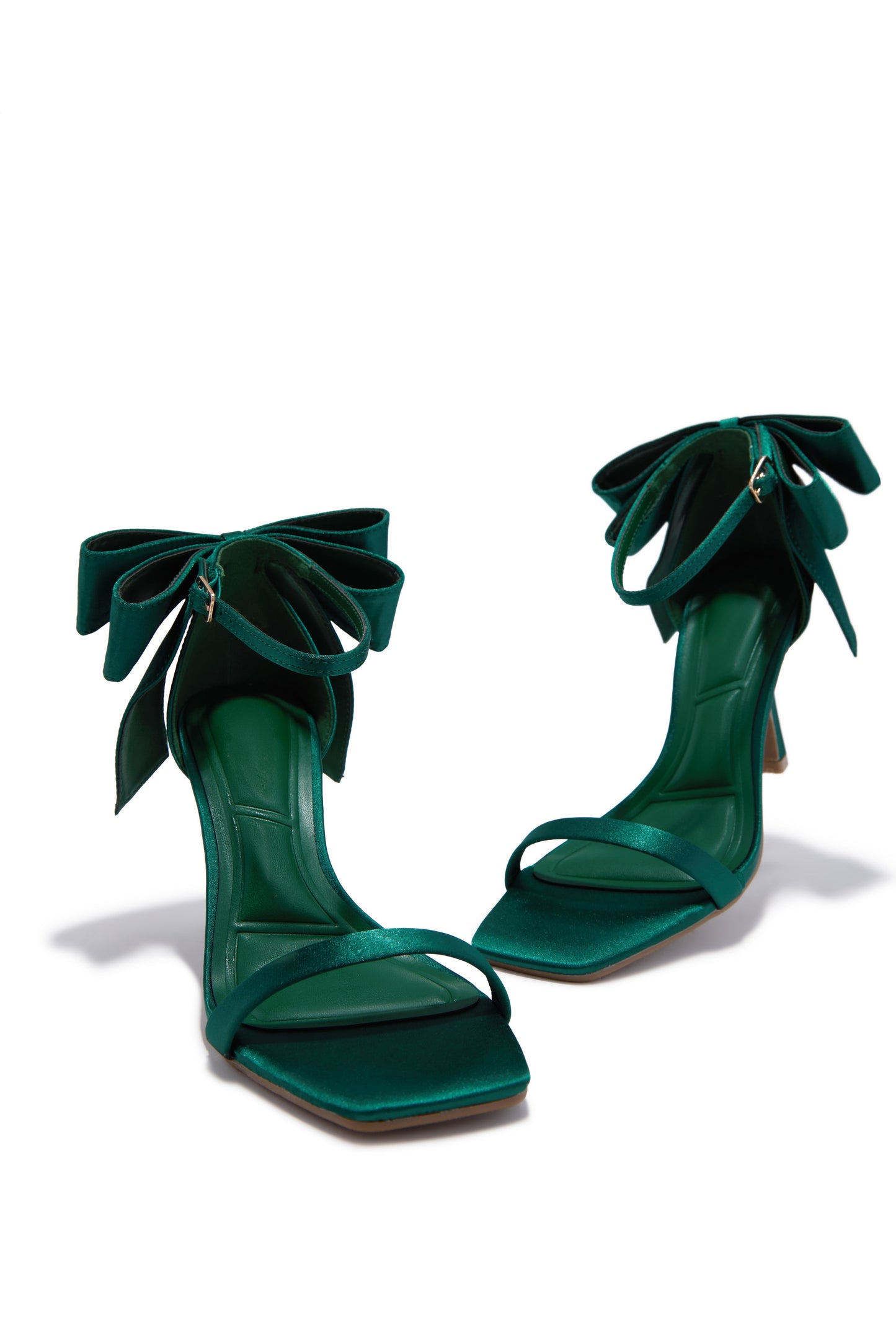 Kelli Single Sole Bow Heels - Emerald