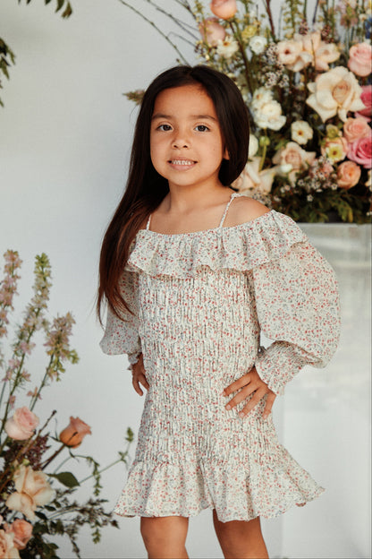 Mini Rosie Long Sleeve Dress - Ivory