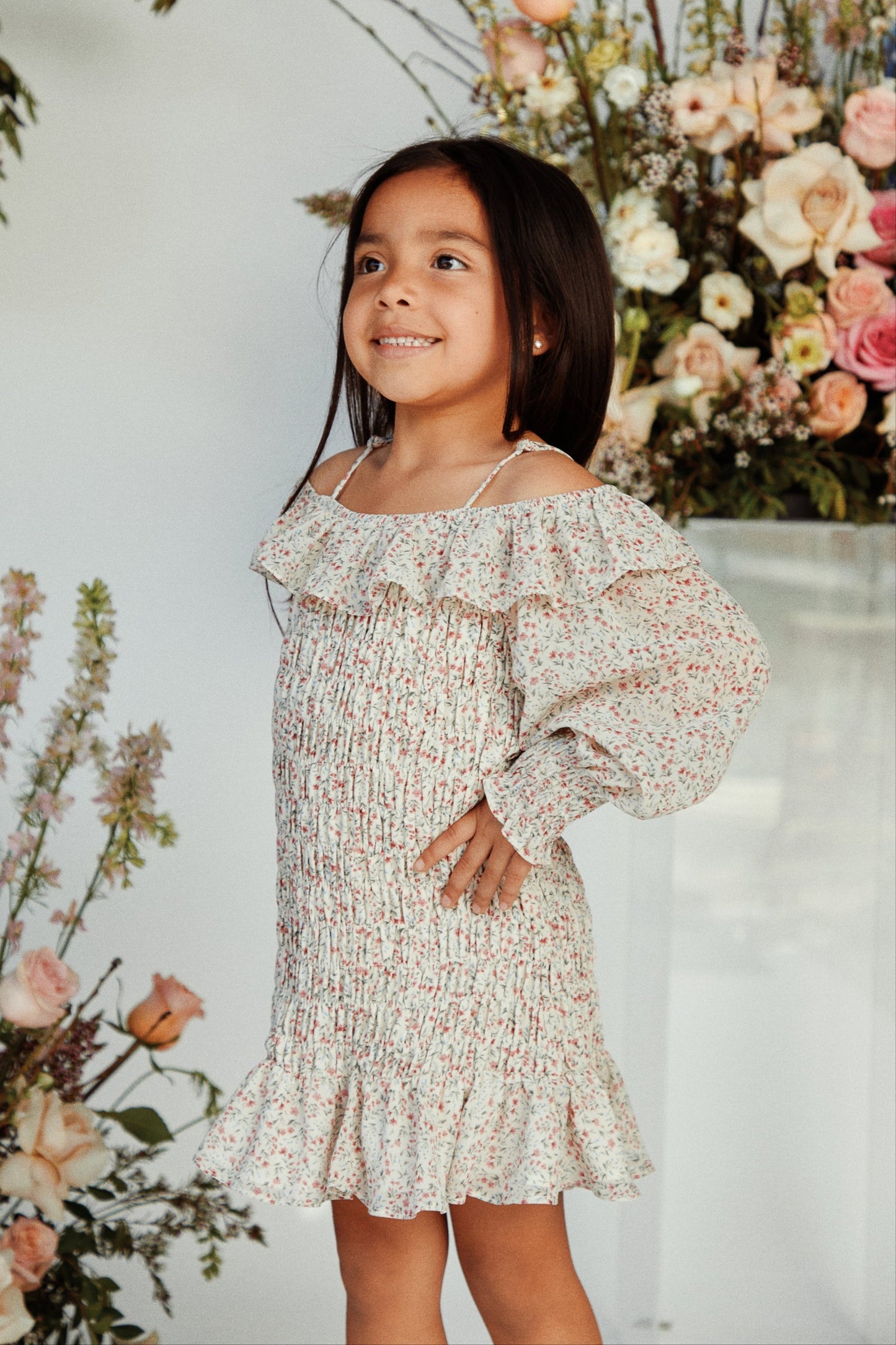 Mini Rosie Long Sleeve Dress - Ivory