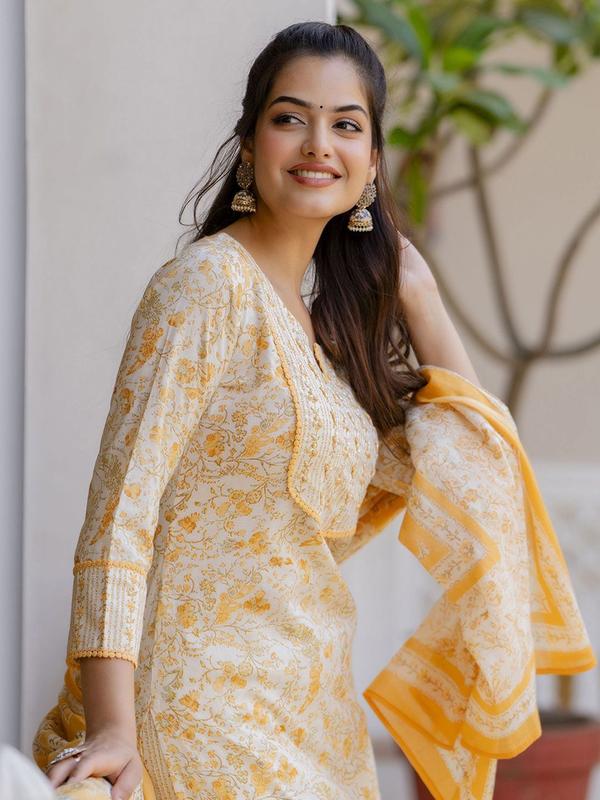 ANOUK Women Kurta Palazzo Dupatta Set