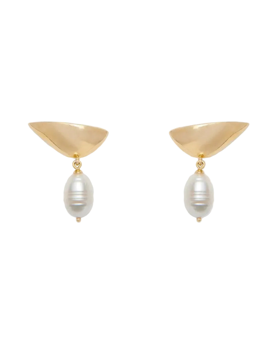Pearl Lobe Earring in Gold
