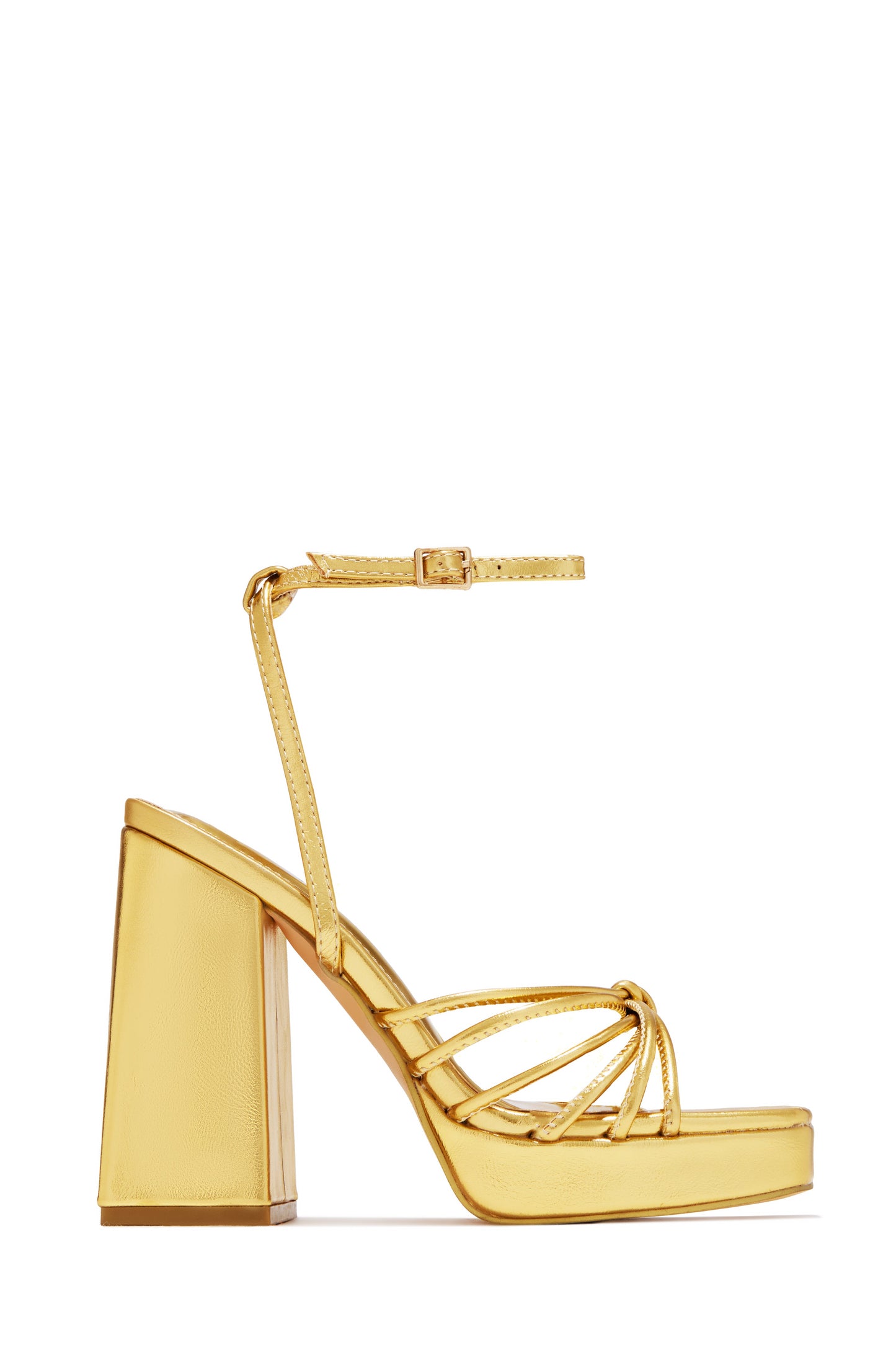 Lelia Platform Block Heels - Gold