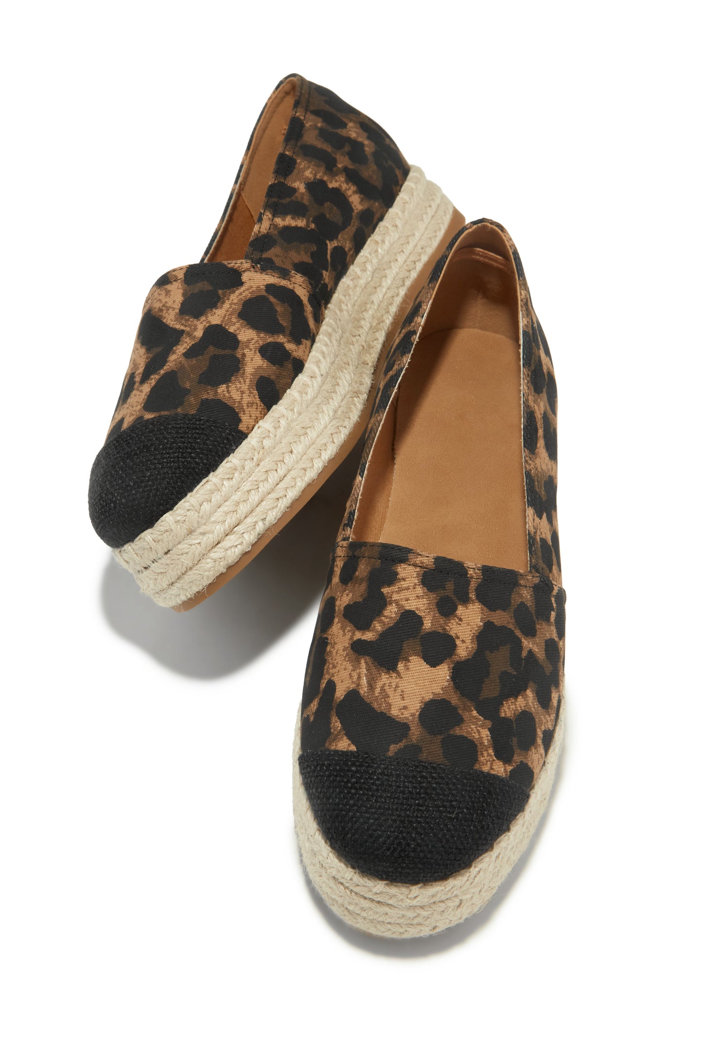 Beach Babe Platform Espadrille Flats - Leopard