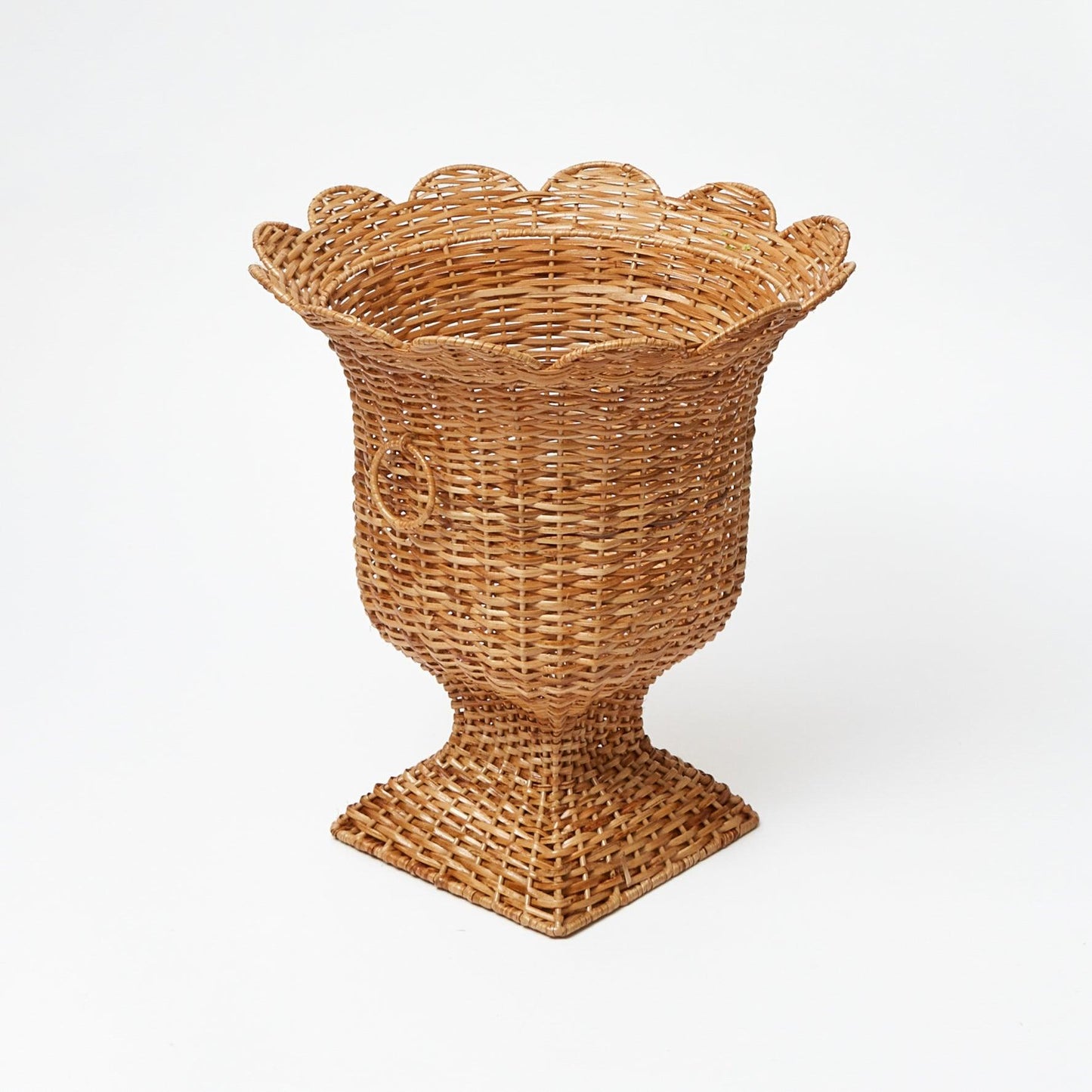 Liliana Scalloped Rattan Urn