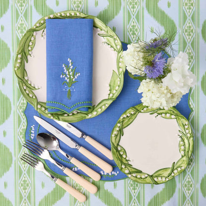 Blue Lily of the Valley Linen Placemats & Napkins (Set of 4)