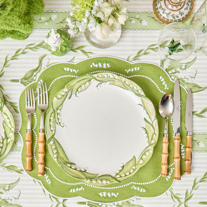 Green Lily of the Valley Eloise Linen Placemats (Set of 4)