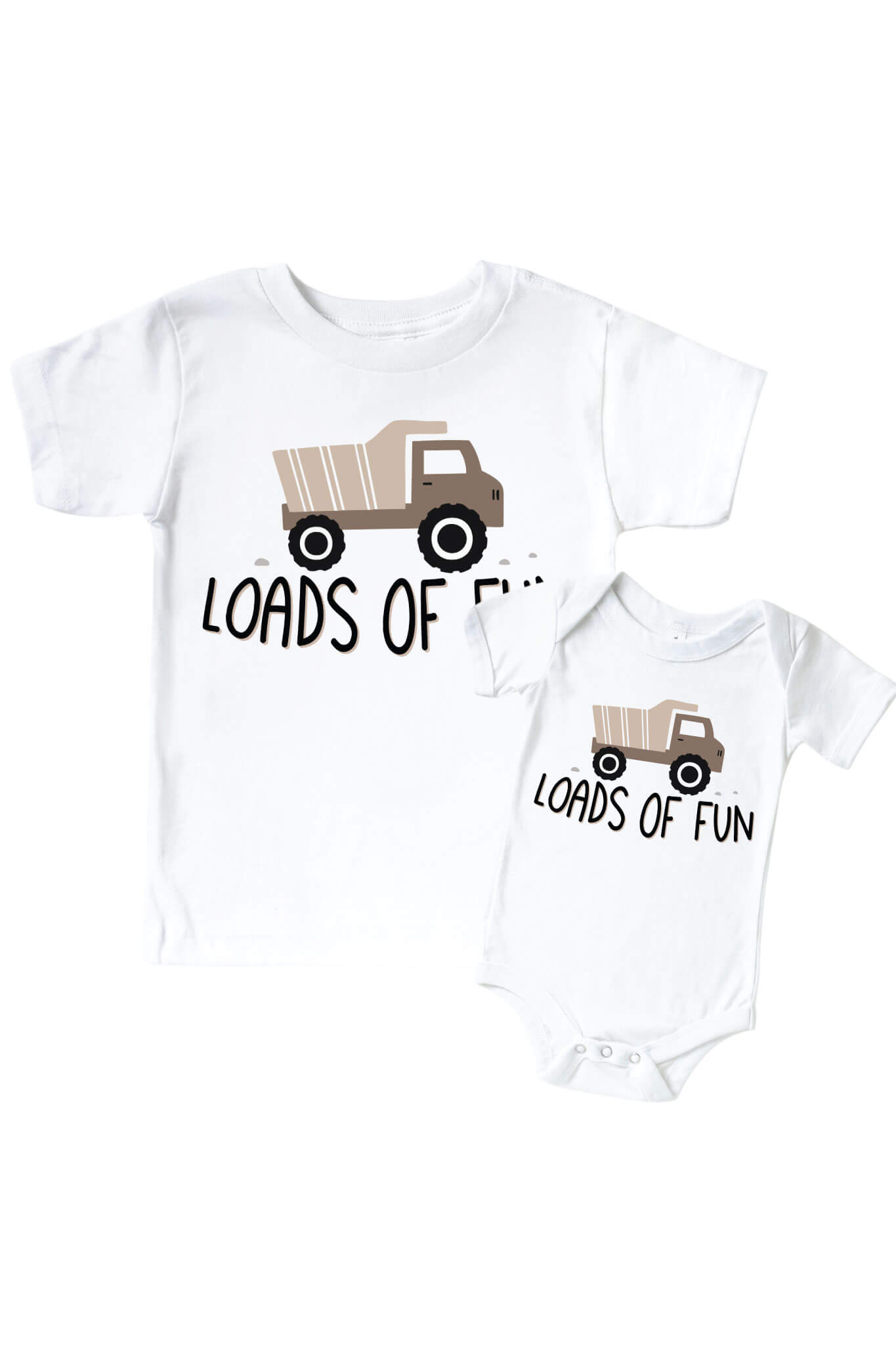 Loads Of Fun Graphic Bodysuit & Kids Tee | White