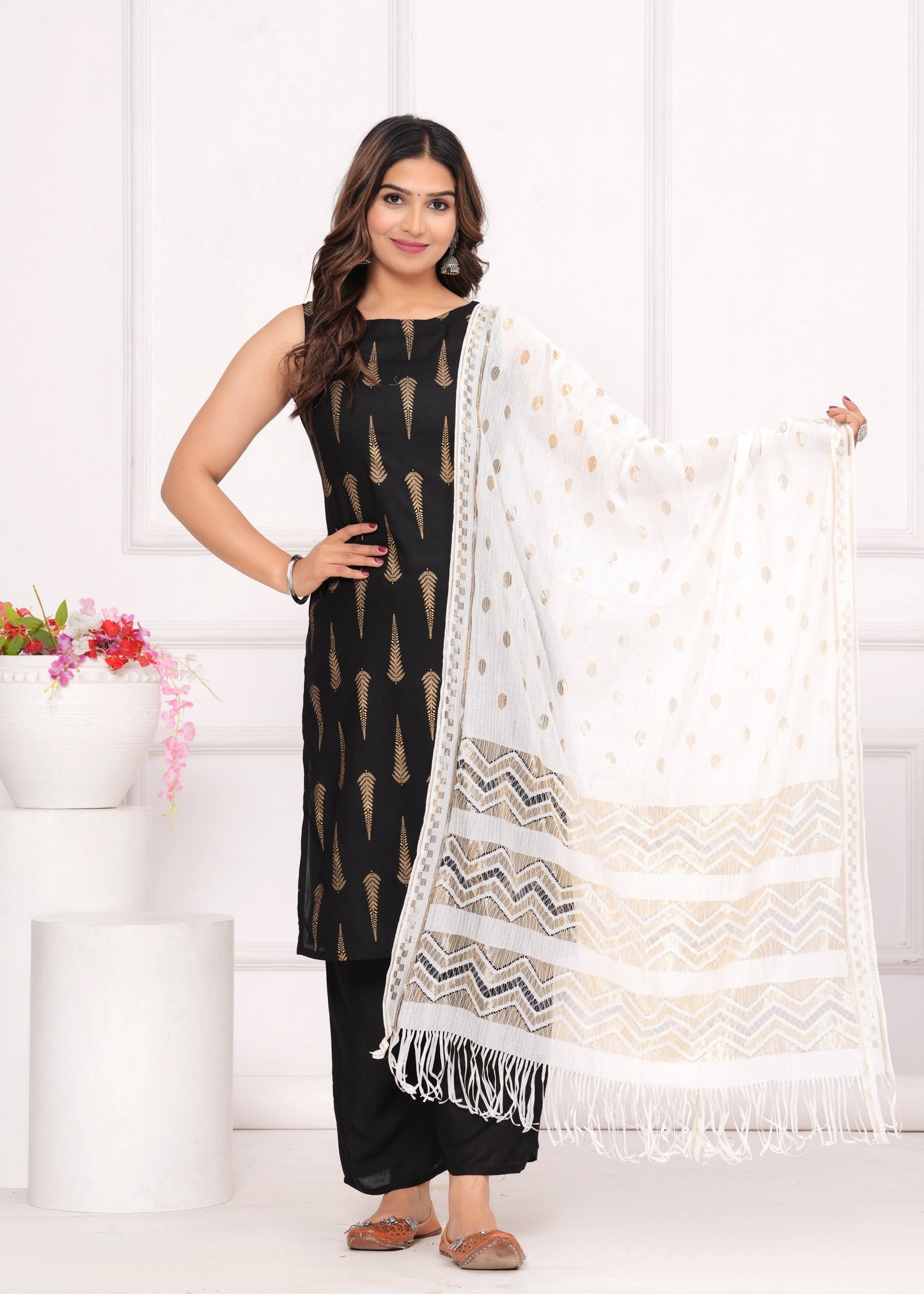 Black Kurta set with Dupatta