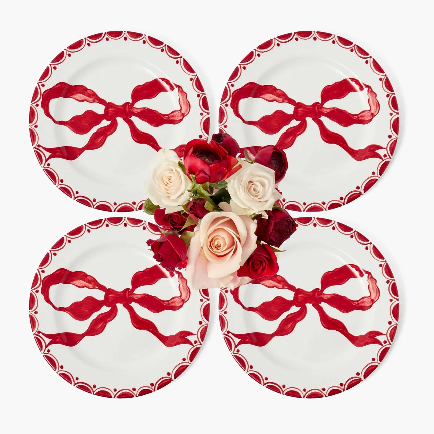 Marilyn Red Bow Starter Plates (Set of 4)