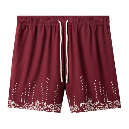 'Fruits De Mer' Swim Trunks (Burgundy)