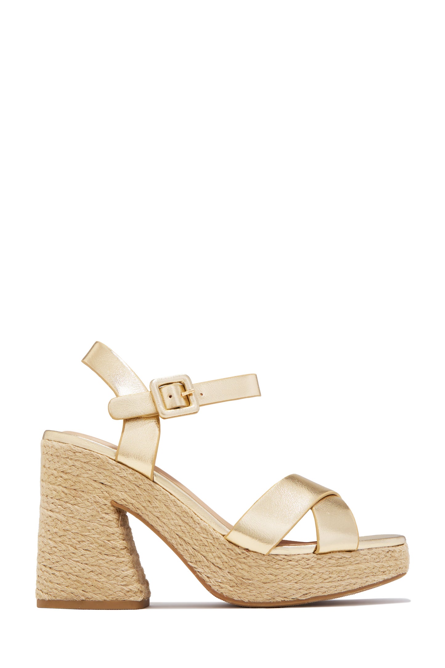 Xoch Platform Espadrille Heels - Gold