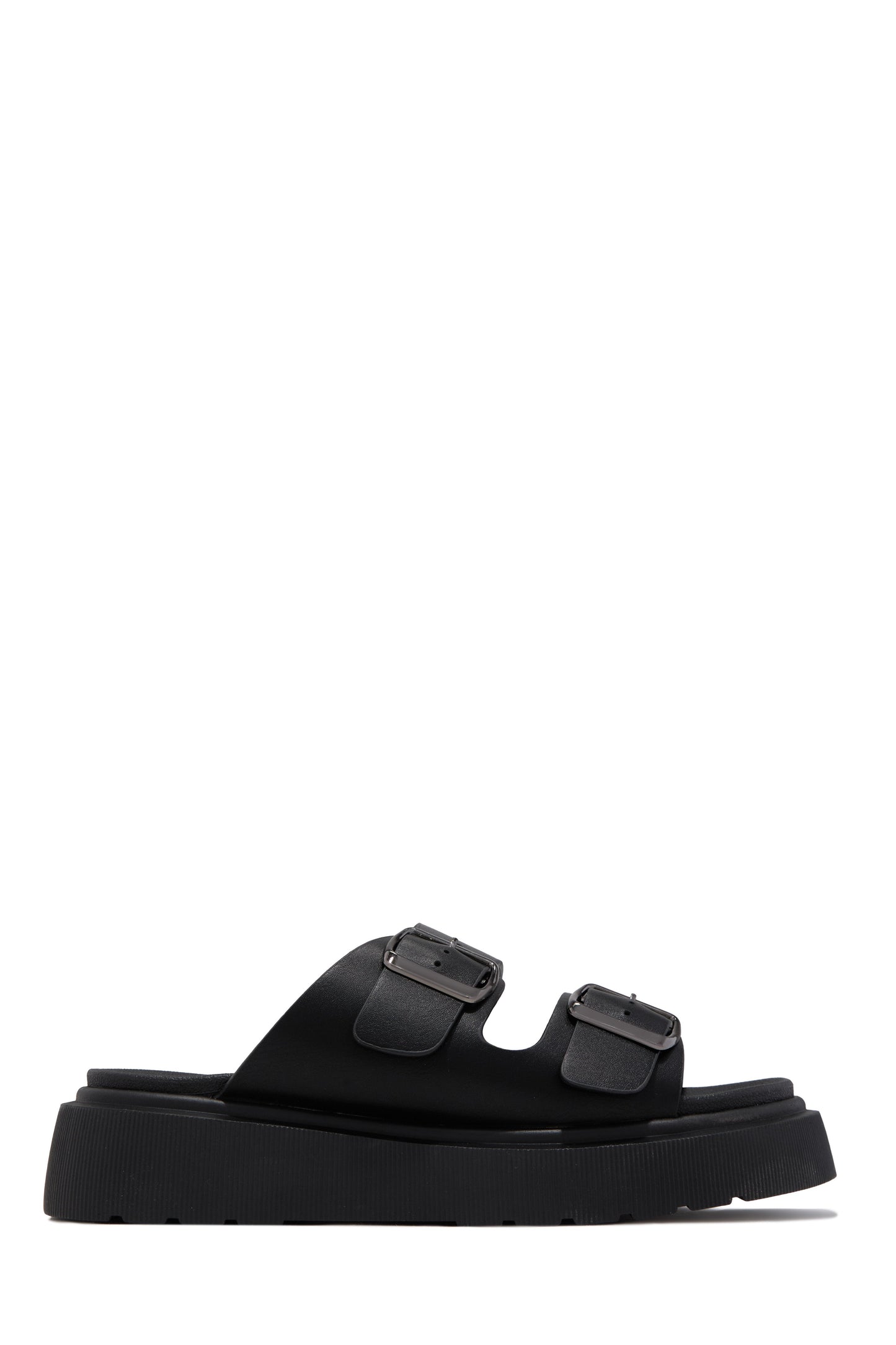 Casual Luxury Platform Slip On Sandals - Black
