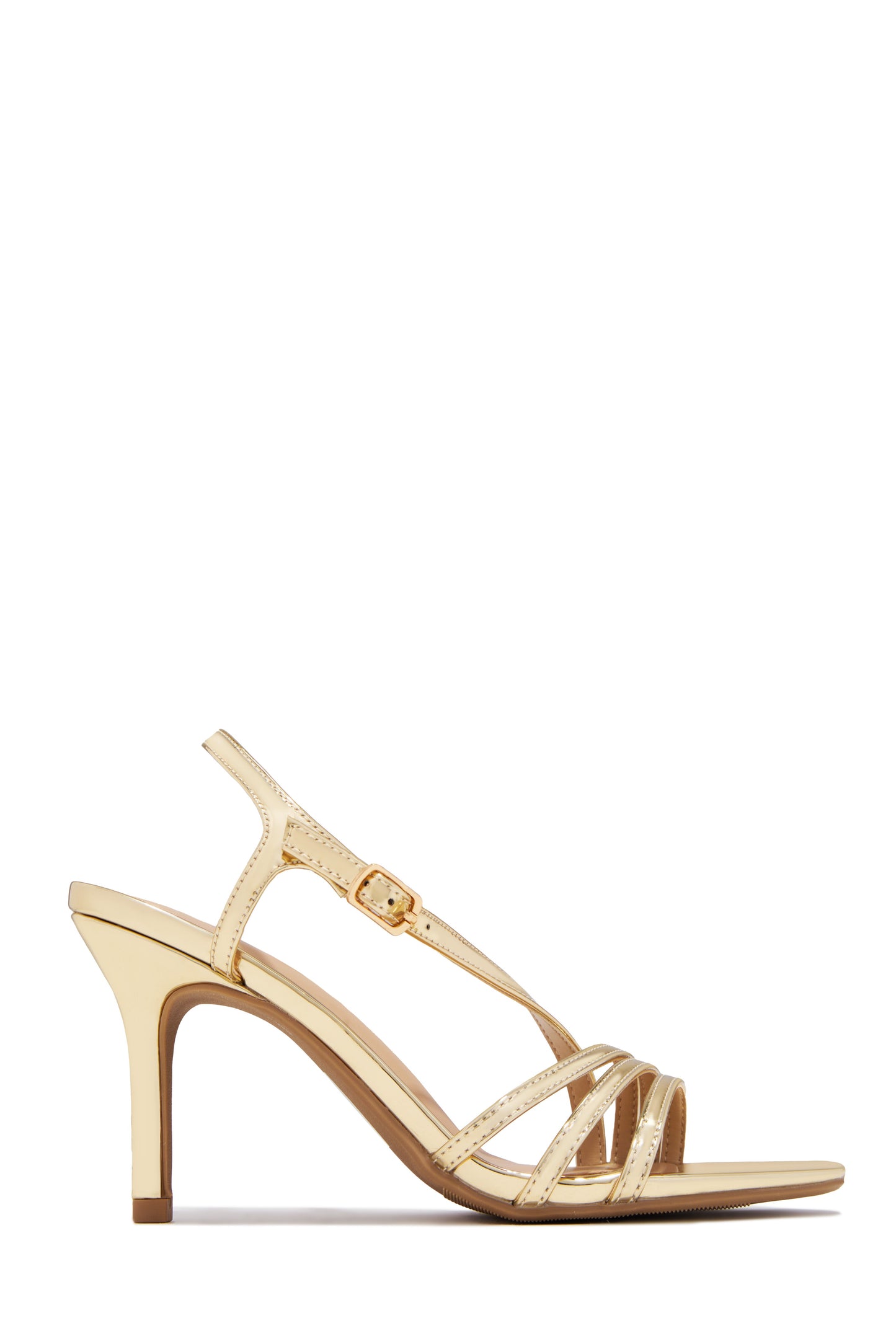 Karina Strappy Single Sole Heels - Gold