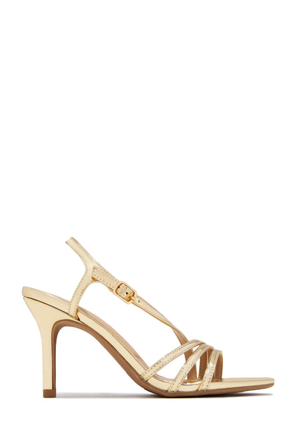 Karina Strappy Single Sole Heels - Gold