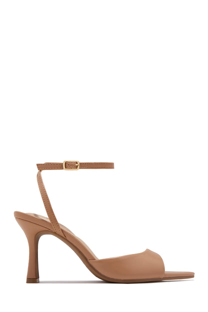 Melissa Ankle Strap Single Sole Heels - Nude