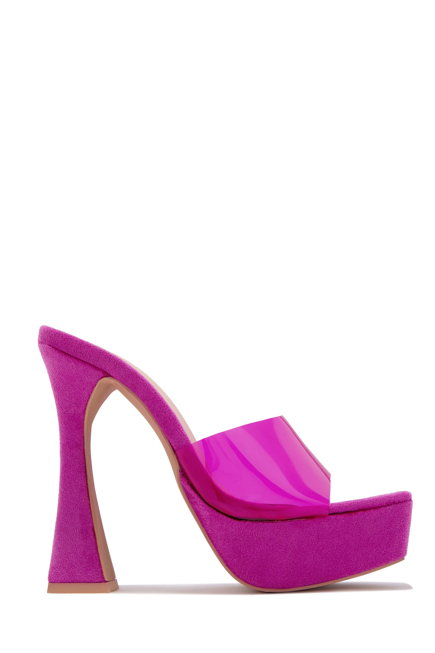 Pamela Clear Platform Mule Heels – Pink